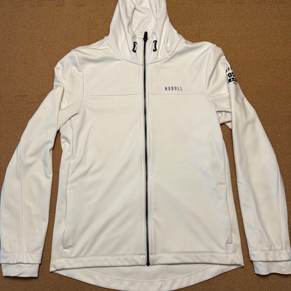 NOBULL CrossFit Games 2022 Hoodie Mens Small White Full Zip Athletic Jacket